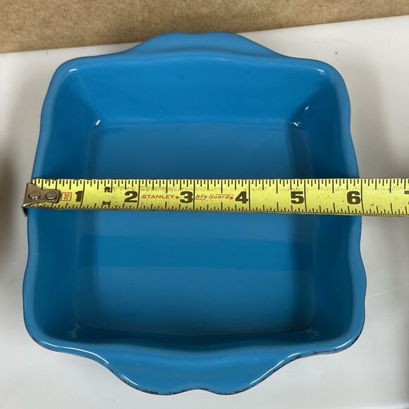 2 De Silva Baking Casserole Square Dishes Blue & Red 6x6 Italy - Picture 7 of 12
